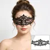 Adereços de Halloween Transfronteiriços Máscara Facial Preta Irregular de Renda para Adultos Máscara para Olhos Festa a Fantasia Feminina