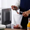Sacos de preservação descartáveis de grau alimentício para uso doméstico, sacos de armazenamento para geladeira, sacos para alimentos de café da manhã com puxador, sacos plásticos espessados