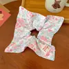 Elástico de Cabelo Quadrado Pequeno Floral Infantil Corda de Cabelo para Rabo de Cavalo Baixo de Menina 2025 Nova Corda de Cabelo para Bola de Menina