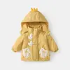 Jaqueta Corta-Vento Infantil Nova 2025 Espessada Bebê Outono e Inverno Jaqueta Pão com Capuz Moda Quente Roupas Infantis