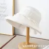 Sombrero de Pescador Dulce Floral Estilo Japonés para Mujer, Primavera y Verano, Moda de Alta Gama, Elegante, Ligero, Transpirable, Protección Solar, Sombrero de Sol de Moda