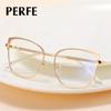 95700 moda nuevo metal espejo plano para mujer cómodo espejo de resorte pies gafas anti luz azul montura de gafas de moda