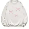 Moletom de Manga Longa com Gola Redonda para Mulheres no Outono e Inverno Novo Estilo Coreano Desenho Animado Casual Estilo Preguiçoso Solto Forrado com Fleece Versátil Top para Estudantes