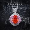 Joias com Montagem Alta Cor Fanta Luxuosa Pingente de Colar Ovo de Pombo Grande Anel de Coríndon Vermelho Conjunto de Brincos Stud Cor Tesouro