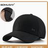 Gorra de Béisbol para Hombre Estilo Coreano de Otoño e Invierno Visera Protector Solar Sombrero Simple y Atmosférico para Hombres de Mediana Edad y Mayores Gorra para Deportes al Aire Libre