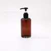 Botella dispensadora de loción con bomba de cabeza redonda y gruesa de 250 ml, botella de presión PET, suministro, botella de plástico, botella de champú, botella de limpiador facial