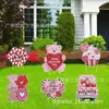 Decoraciones para el Día de San Valentín, Señales para Jardín, 6 Piezas de Decoraciones para Césped con Forma de Corazón de Caramelo, Suministros para Fiesta de Aniversario del Día de San Valentín