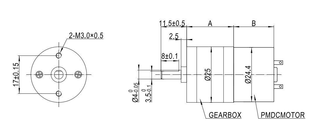 25MM减速电机图纸