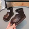 Botas Retro para Niños de Estilo Coreano Botas para Niñas Otoño e Invierno 2025 Botas Cortas Cálidas Chelsea Botas de Cuero para Bebé