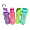 Botella de Agua Deportiva de Color Sólido, Moderna y Portátil, Vaso Secundario de Gran Capacidad, Vaso de Plástico para Exteriores con Escala de Tiempo para Fitness