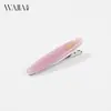 Pinza para el pelo de acetato Wjia Primavera Nueva, Pinza Lateral Hoja de Sauce, Pinza para Flequillo de Mujer, Pinza de Pico de Pato Ovalada con Etiqueta Dorada, Accesorio para el Cabello