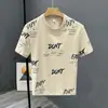 Comércio Exterior Estilo Americano High Street Camiseta Masculina de Manga Curta de Verão Fina com Estampa de Letras, Marca da Moda Meia-Manga para Jovens