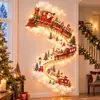 Decoración Espiral de Estrella de Navidad y Año Nuevo Lámpara de Pared para Camino de Festival Navideño Artesanías de Madera
