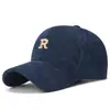 Estilo Novo Outono e Inverno Simples Tridimensional Letra R Cor Sólida Veludo Cotelê Boné de Baseball com Aba Rígida, Não Dobrável, Ajustável, Chapéu da Moda