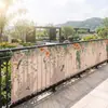 Nueva cortina de privacidad para balcón estilo chino de gato y caqui, cortina de privacidad para villa, cortina cortavientos para barandilla de terraza, cortina de tela bloqueadora de lluvia anti-miradas indiscretas
