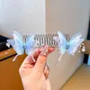 2025 Novo Verão para Meninas Fresco Transparente Contas Borboleta Pente de Cabelo Invisível Gadget Prático Testa e Nuca Puxador de Cabelos Quebrados Clipe