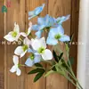Rosa Artificial Fragrante de 6 Cabeças e Flor Coelho de Múltiplas Cabeças para Decoração de Mesa de Sala de Estar Interna, Arranjo de Flores Artificiais Estilo Fresco