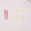 Decoraciones para uñas de colores macarrón, transparentes como el hielo, con forma de corazón hueco y estrella de cinco puntas, pequeños accesorios de resina para decoración de uñas DIY, y adornos para uñas