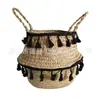 Dropshipping Internacional Cesta de Tecido Cesta de Flores Vaso de Flores Planta Verde Cesta Decorativa Sala de Estar Simples Pousada Celebridade da Internet Conjunto de Vasos de Flores Capim-Marinho Palha