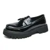 Venta Relámpago Cuatro Estaciones Nuevos Zapatos de Cuero para Hombre de Caña Baja con Suela Gruesa para Aumentar Altura Estilo Coreano Borla Casual Moda Zapatos Juveniles para Hombre
