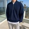 Suéter Cardigan Masculino de Outono com Meio Zíper Masculino Tendência Bonito Versátil Gola Vertical Malha Top Jaqueta de Gola Alta