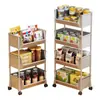 Estante de Almacenamiento de Snacks Móvil Sala de Estar Cocina Estante de Almacenamiento de Frutas Carrito Multicapa Estante de Almacenamiento Multifuncional para el Hogar