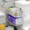 Caixa de Papel Higiênico de Banheiro Montada na Parede Sem Furos Cesta de Armazenamento Suporte de Armazenamento de Papel Higiênico para Banheiro