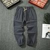 Pantalones de lino finos y transpirables para primavera y verano, pantalones de algodón y lino de corte recto y ajustado para hombre, pantalones casuales de lino con pierna corta para hombre.