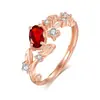 Anillo de Estilo Japonés de Lujo Ligero con Incrustaciones Naturales SPAR para Mujer, Plata de Ley S925, Estilo Ins, Anillo Ajustable, Explosiones del Libro Rojo