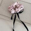 Coreano Rosa Doce Bonito Cetim Cremoso Onda Dot Cabelo Banda Fita Arco Colon Feminino Cabelo Corda Headwear