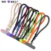 Cordão de Pulso Colorido Trançado para Celular com Clipe em T Anti-Perda Alça de Mão Fivela Rotativa Chaveiro Simples para Exterior
