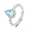 Novo Anel de Cristal Natural Gota d'Água Pedra Preciosa Colorida Peridoto Prata Esterlina S925 Joia de Mão de Nicho Anel Popular Transfronteiriço