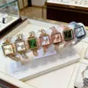 Novo Estilo de Moda Vidro de Corte Angular Espelhado Mostrador Quadrado Corrente Relógio Feminino Relógio de Quartzo Feminino Fabricante Aprovado