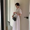 Estilo Chic Coreano 2026 Verano Nuevo Versión Coreana Sencillo Vestido Camisa de Botones Únicos Falda de Longitud Media