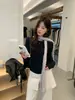 Suéter Tricot Manga Longa Gola Redonda Slim Fit Redutor de Idade Estilo Coreano Casual Versátil Cor Verde Limão Chá Verde Outono 2026 para Mulheres