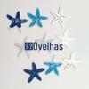 Estrela do Mar 3cm Azul Escuro Azul Claro Branco Três Cores Artesanato Decorativo de Madeira DIY Blocos de Construção Pintados para Crianças