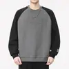 2025 Nuevo Seleccionado Manga Raglán Cepillada Retro Versátil Color Gris Albaricoque Café Pulóver de Moda Listo para Usar Sin Capucha