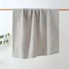 Toalla de baño de gasa para bebé de comercio exterior, manta, arrullo, suave y engrosada, algodón puro color liso colcha infantil de 6 capas