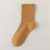Calcetines de Algodón de Color Sólido para Mujer, Calcetines de Media Pantorrilla para Primavera y Otoño, Absorbentes de Sudor, Resistentes al Olor, Calcetines sin Costuras para Maternidad, Calcetines Holgados Zhuji al por Mayor