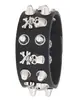 Conjunto de 9 Peças de Moda Transfronteiriça Punk Gótico Caveira Tachado Escuro Retrô Par de Pulseiras de Couro PU