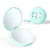 Espelho de Maquiagem LED Dobrável Portátil de Fábrica com Ventosa Magnética, Carregamento Tipo-C, Luz de Três Cores, Espelho Pequeno para Presente, Personalizável