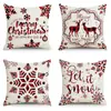 Funda de almohada navideña más vendida transfronteriza con estampado festivo de Papá Noel, funda de almohada para decoración del hogar, venta al por mayor directa del fabricante