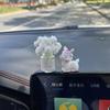 2025 nuevos adornos para coche, minijarrones con flores, aromaterapia, accesorios para coche, decoraciones para consola central con ciervos