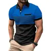 2026 Superventas Transfronterizo Europeo y Americano Versátil Impreso en 3D Casual de Negocios Secado Rápido Golf Deportes Camisa Polo de Manga Corta para Hombre