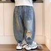 Jeans Labubu 2026 Estilo Nuevo Primavera y Otoño para Niños y Niñas, Pantalones Largos Sueltos Estilo Coreano para Niños, Jeans Casuales