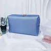 Venda Quente Transfronteiriça Cor Dopamina Couro Armazenamento de Maquiagem Octogonal Quadrado Pequeno Bolsa Simples Cor Sólida Presente Bolsa de Maquiagem