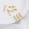 Cuentas Espaciadoras Ovales Porosas de Zirconia Rellenas de Oro de 14 Quilates que Conservan el Color Accesorios Espaciadores para Pulseras de Perlas de Doble Fila Hechas a Mano para Manualidades