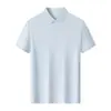 Camisa polo de malha waffle de agulha fina 40D 180G, tecido dupla face, gola sem costura, manga curta com logo estampado para vestuário de trabalho e uniformes de grupo