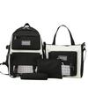 Bolsa de estudiante de cuatro piezas para estudiantes de primaria, bolso de hombro para estudiantes de tercer a sexto grado, mochila de traje linda para mujer de cinco piezas