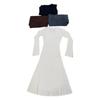 Abrigo francés de alta gama a juego, vestido de punto para mujer, otoño e invierno, interior ajustado, cuello en V, suéter morado, falda base